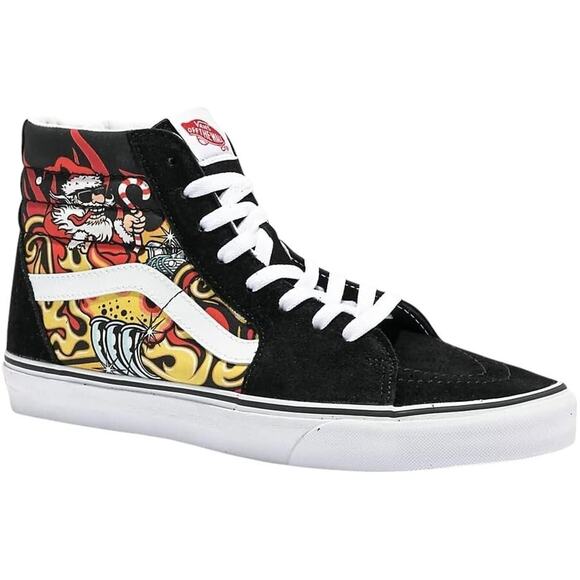 Vans Sk8-Hi Santa Flame Black Classic Men\'s Skate Shoes Size 9.5 NEW main image 6